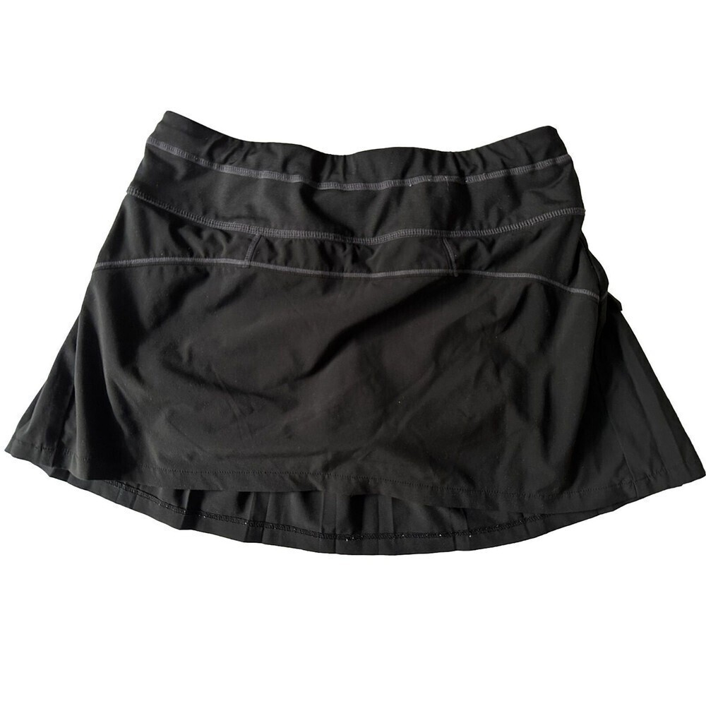 Athleta Run Around Skort Skirt Extra Small Black Purple Pleated Stretch Active